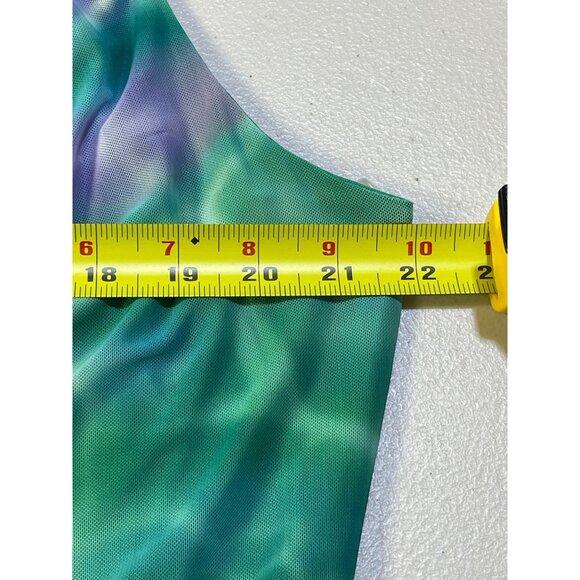 Bar III Womens Plus Size 2X Cowl Neck Top Green Ombre Waves Sleeveless - Picture 6 of 9